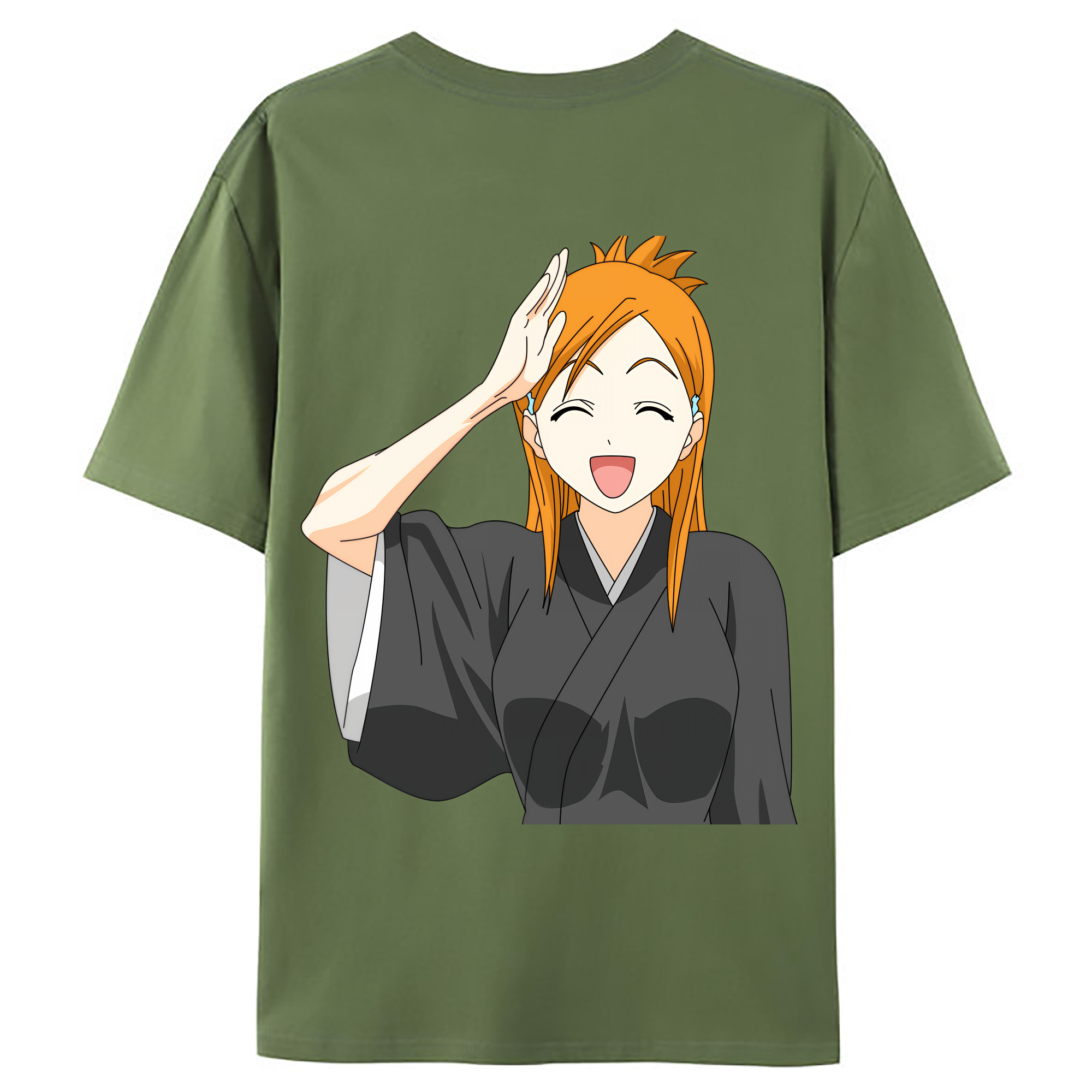 （画像用） ブリーチ 井上織姫（いのうえおりひめ） BLEACH Inoue Orihime 綿100％ メンズ半袖Tシャツ（バックプリント） 通気性